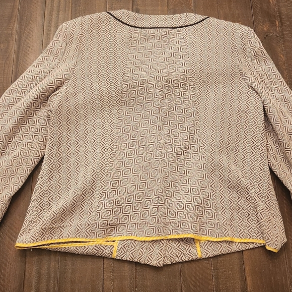 Cecilia Prado Anthropology Blazer Jacket Jacquard 3/4 sleeves Sz 14 - Picture 4 of 5